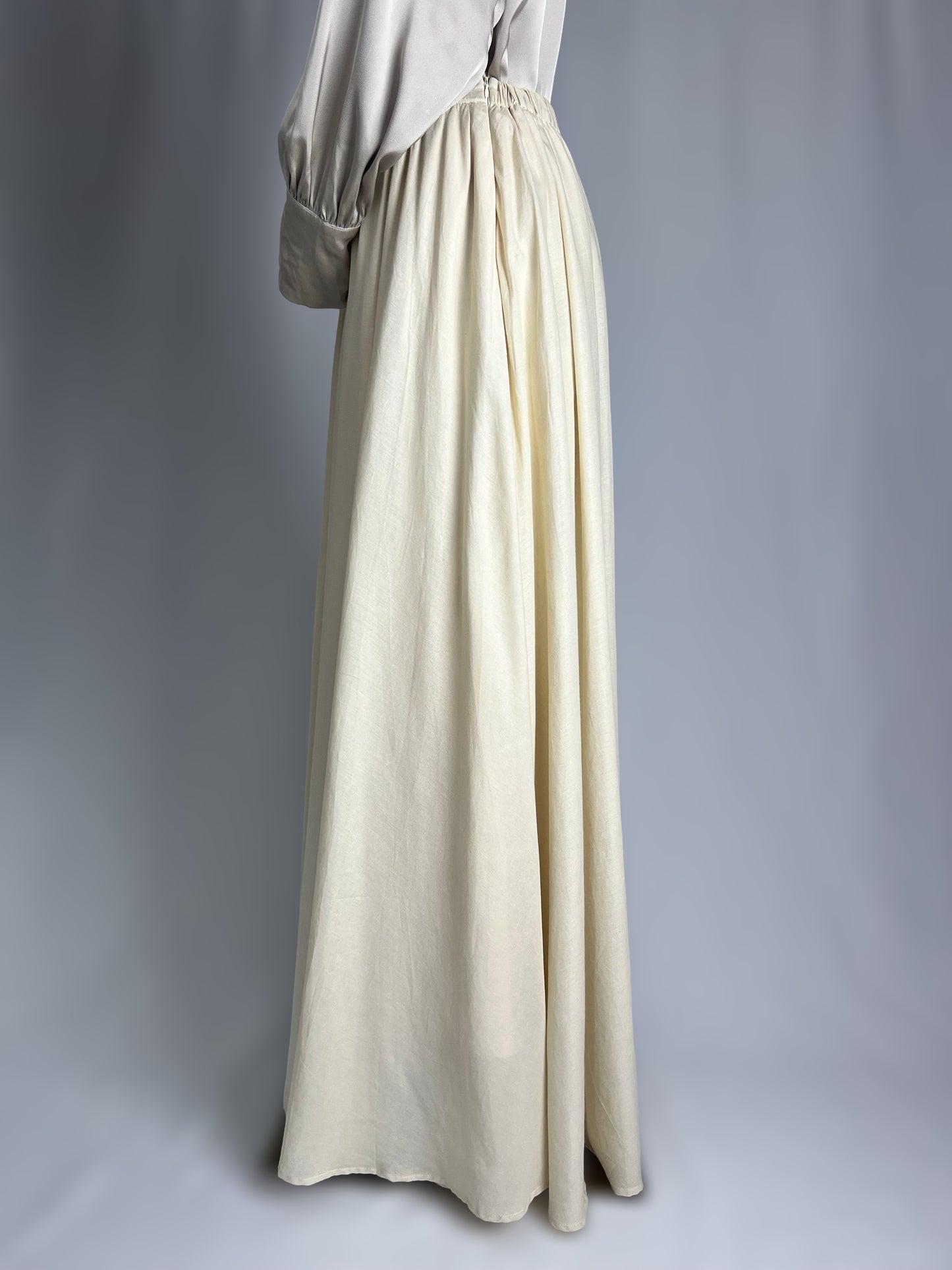 Beige Linen Maxi Skirt