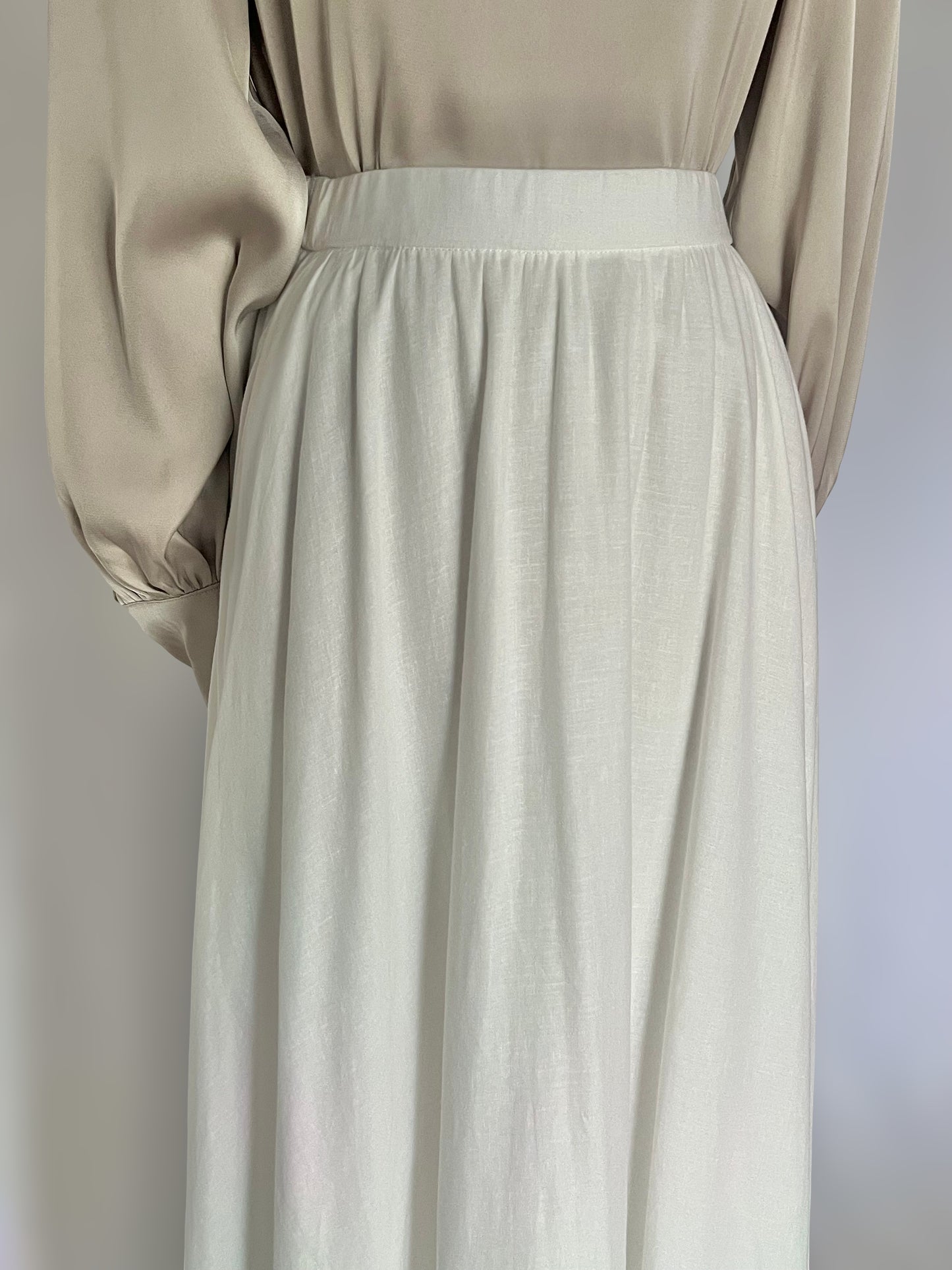 White Linen Maxi Skirt