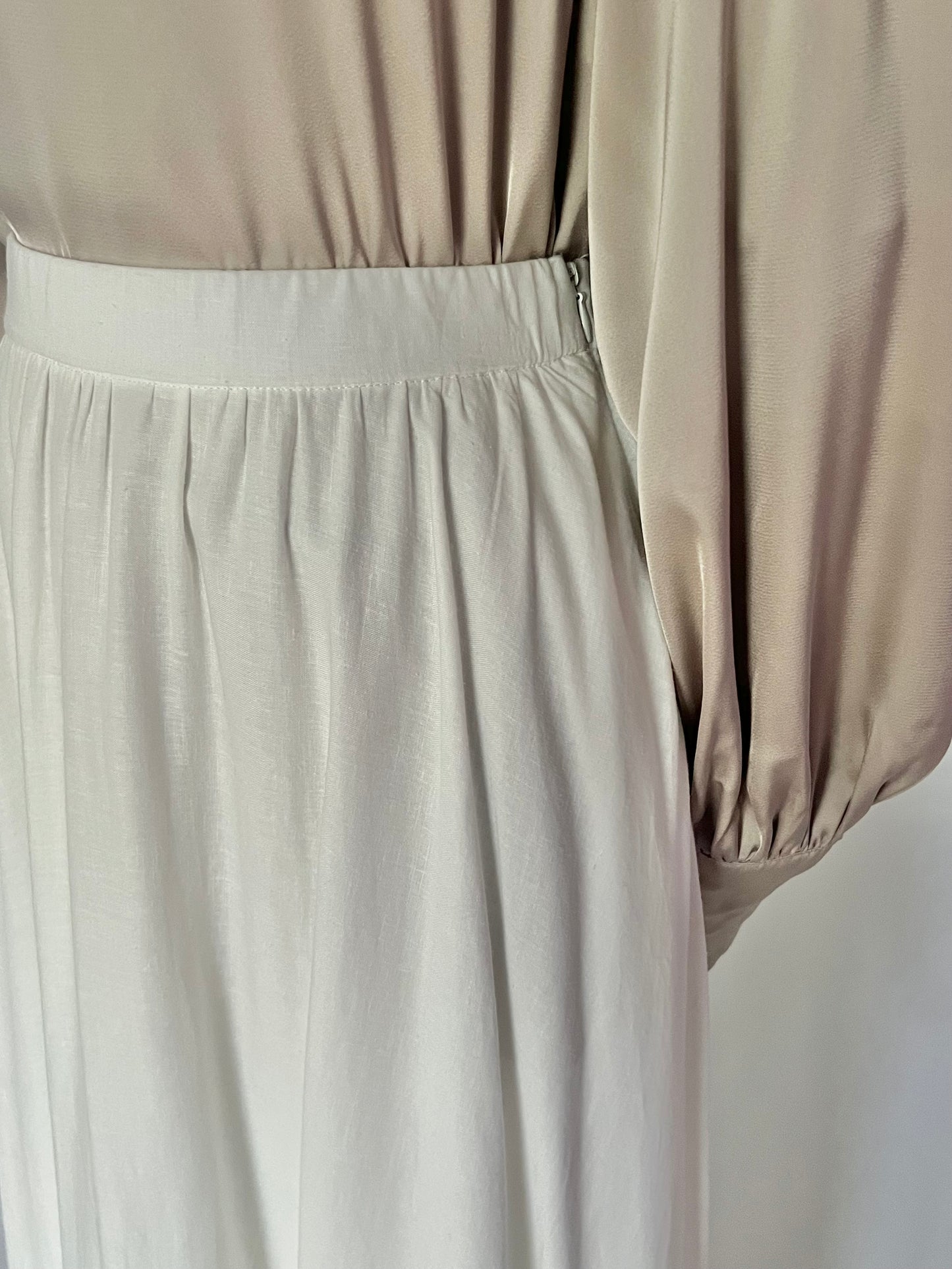 White Linen Maxi Skirt