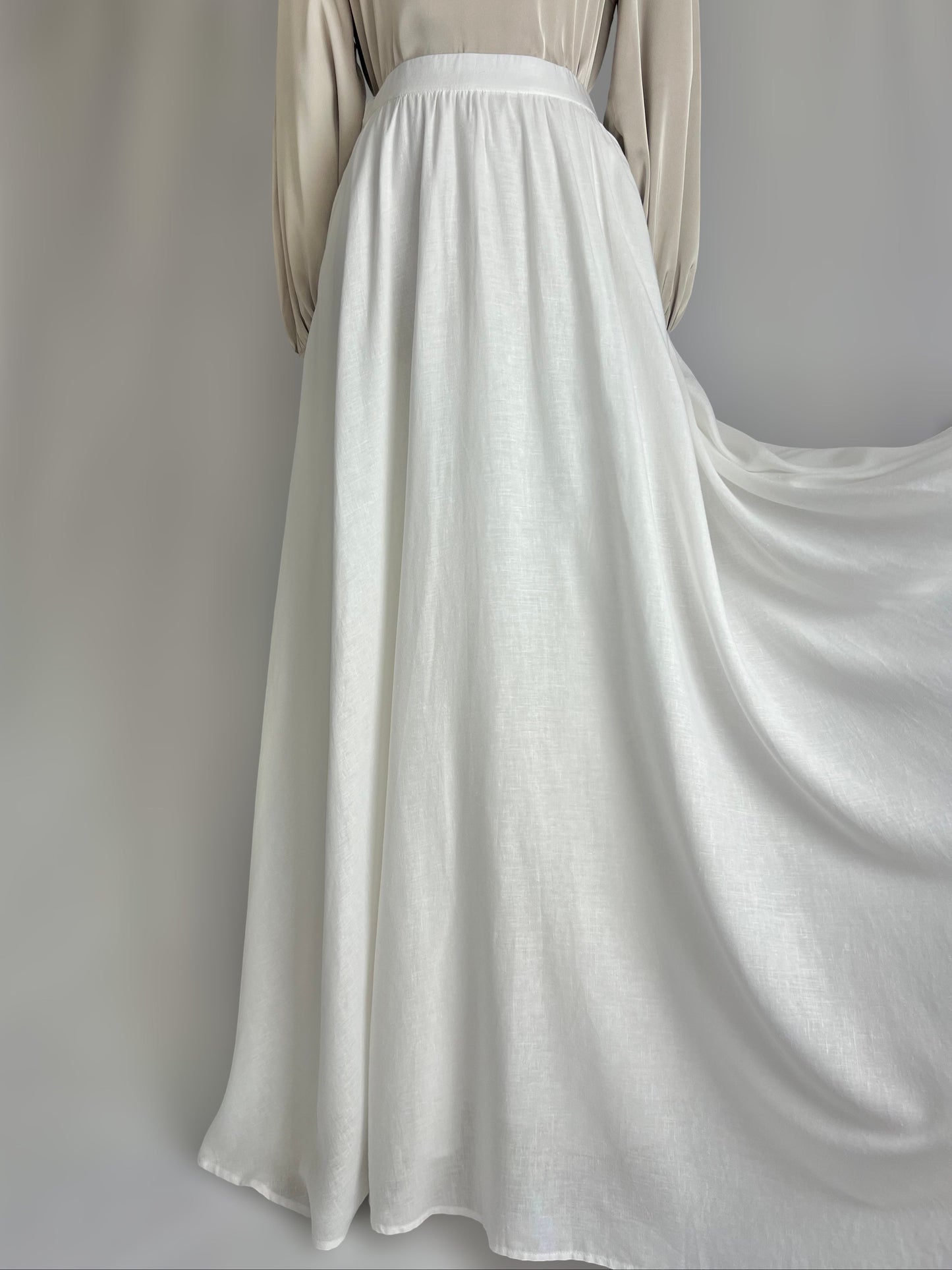 White Linen Maxi Skirt