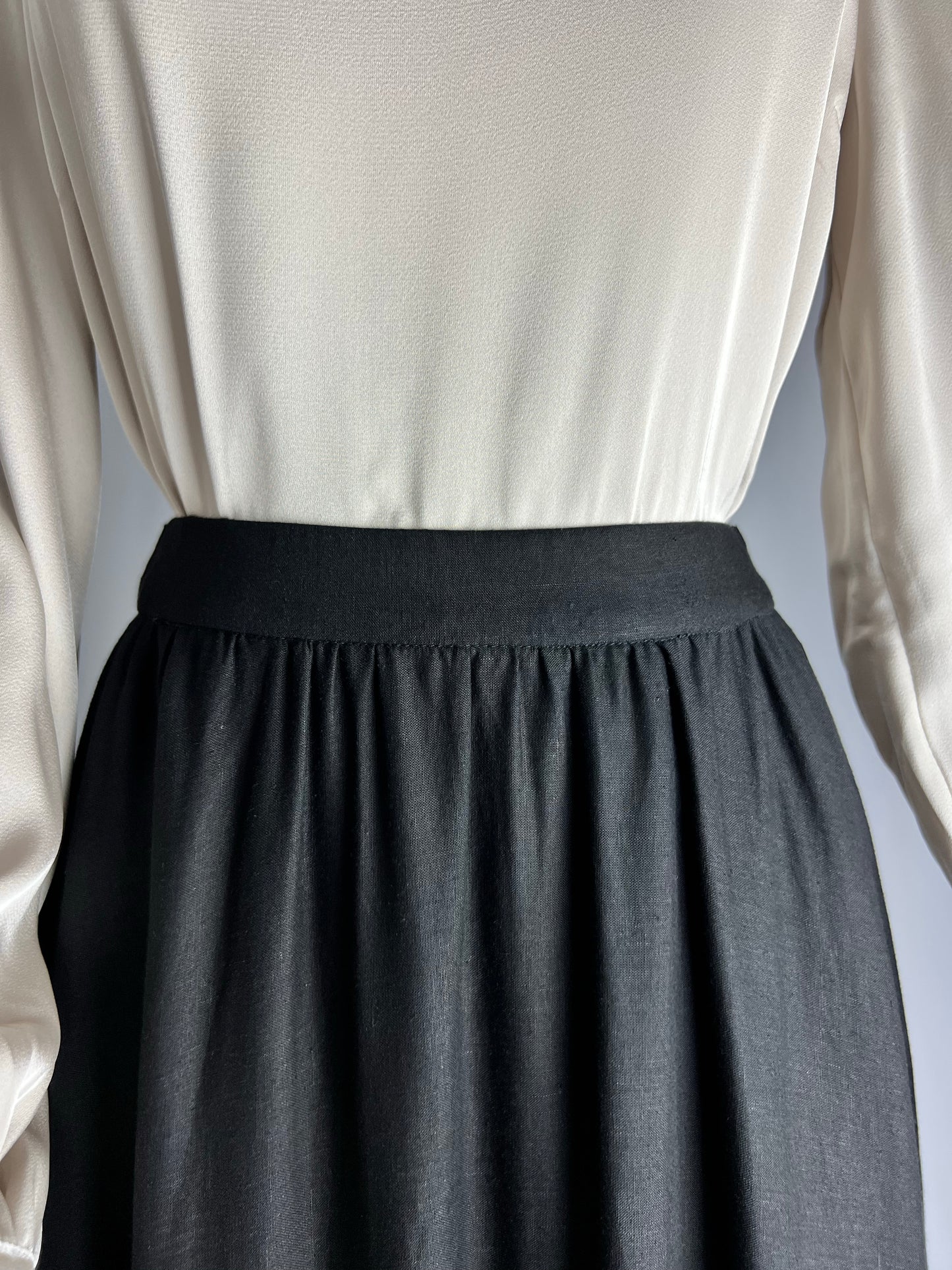 Black Linen Maxi Skirt