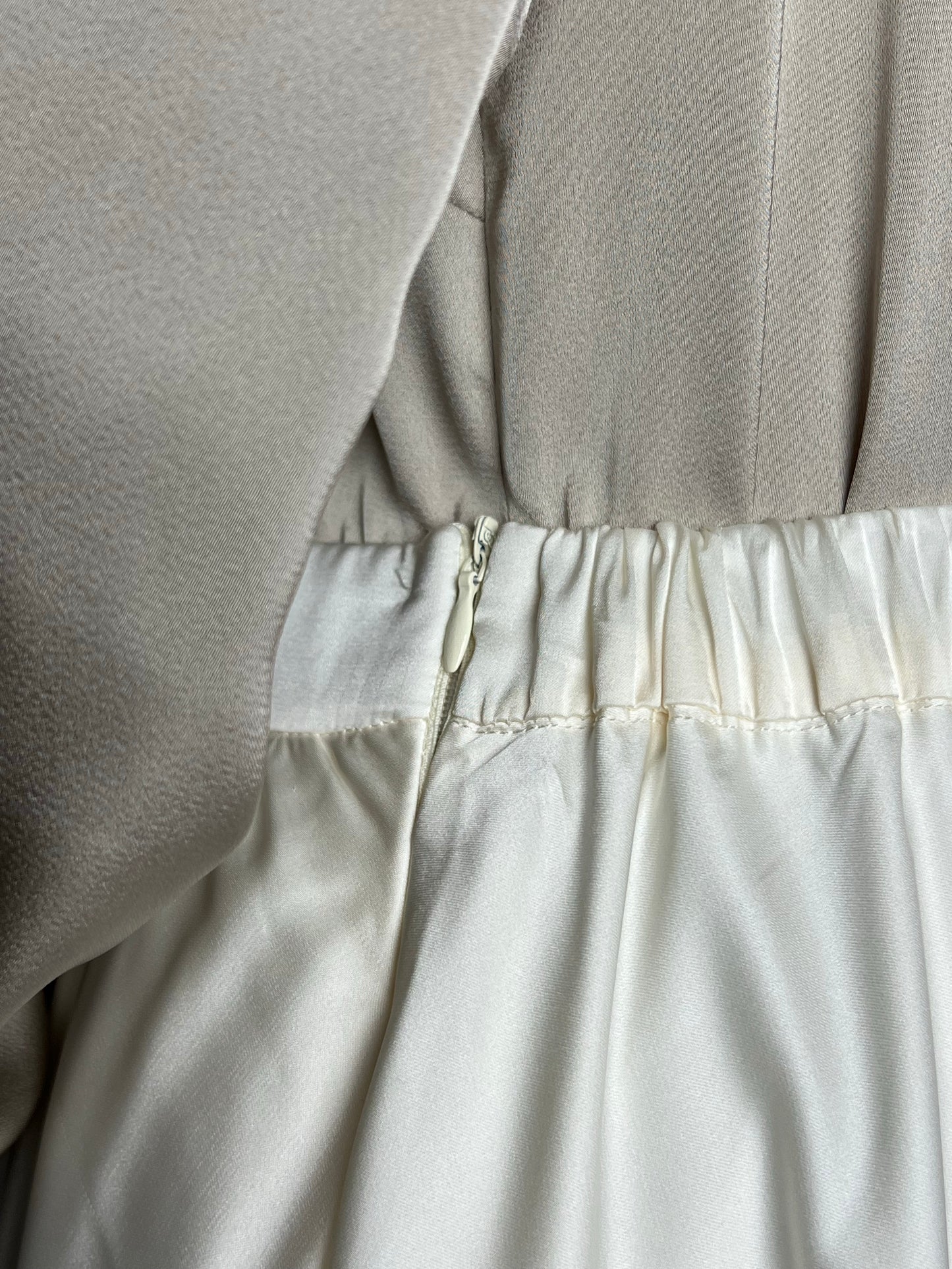 Ivory Satin Maxi Skirt