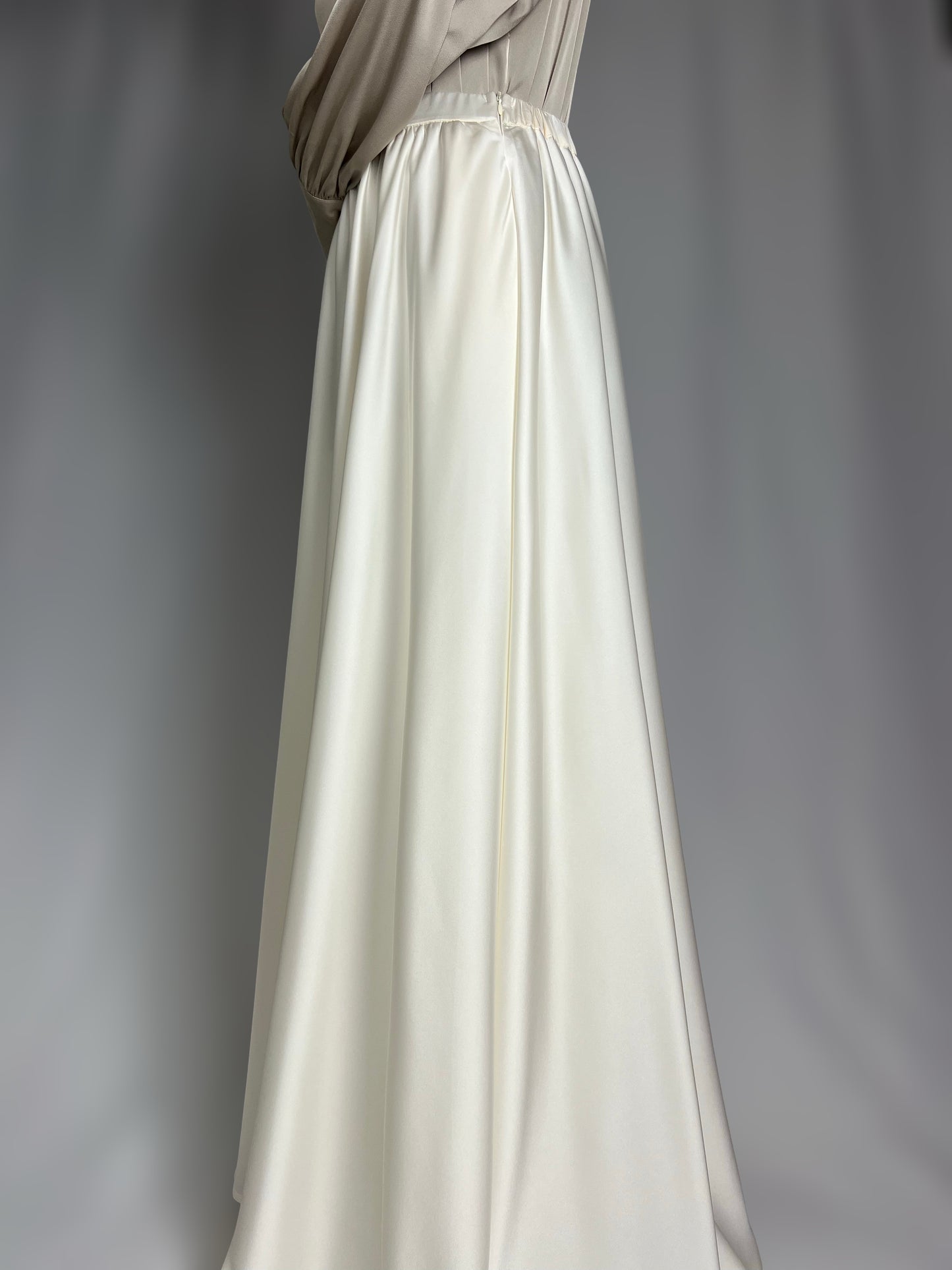 Ivory Satin Maxi Skirt