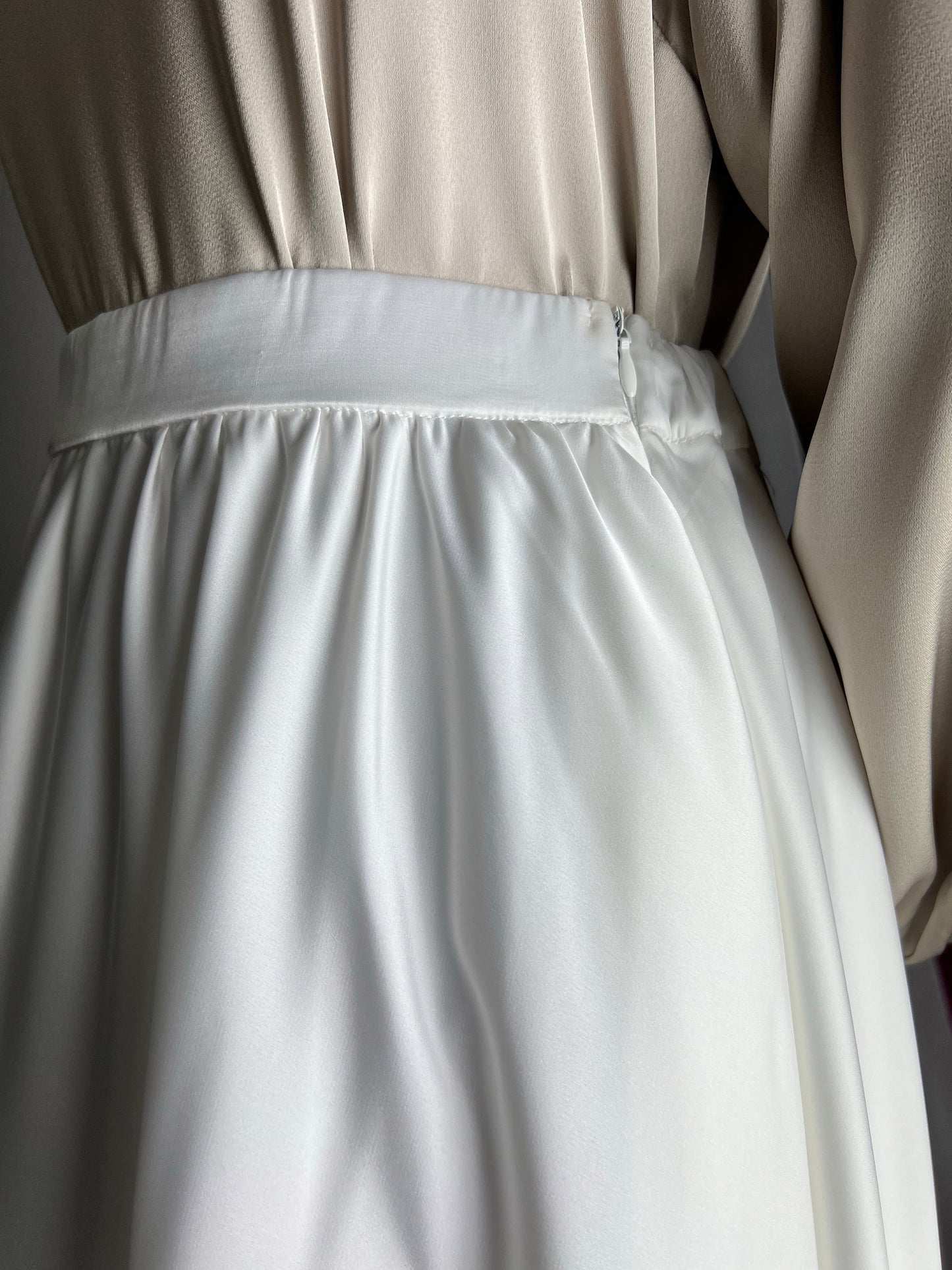 White Satin Maxi Skirt