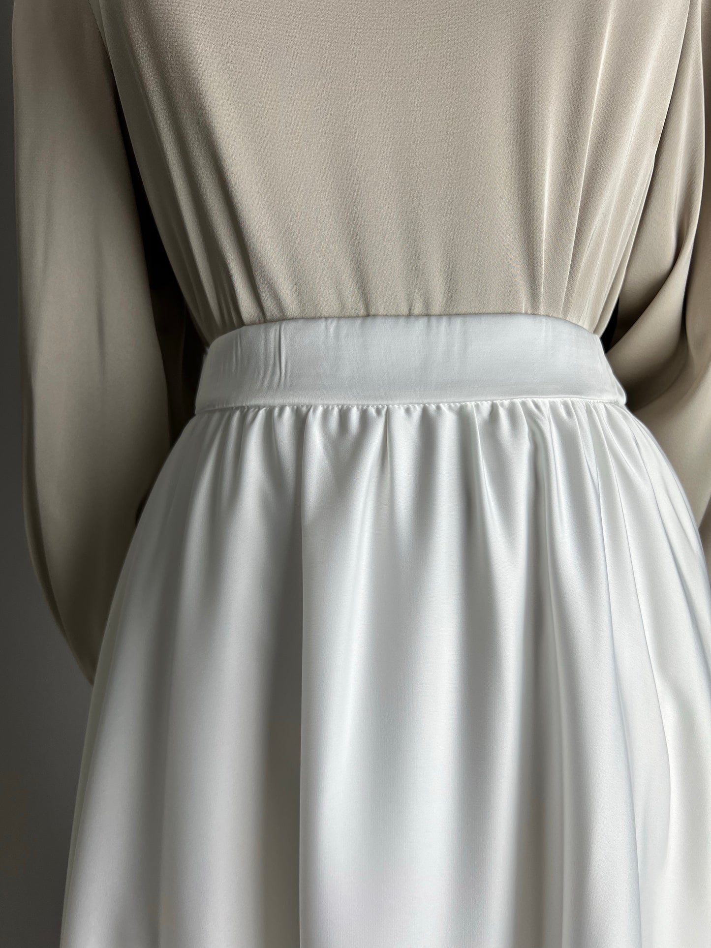 White Satin Maxi Skirt