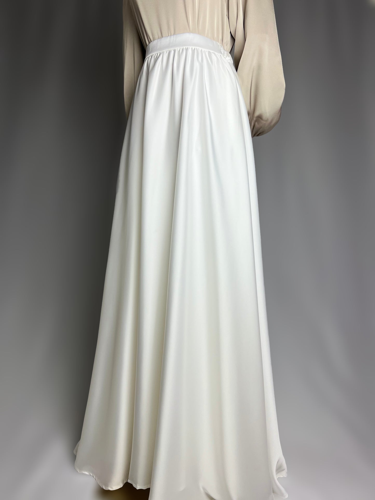 White Satin Maxi Skirt