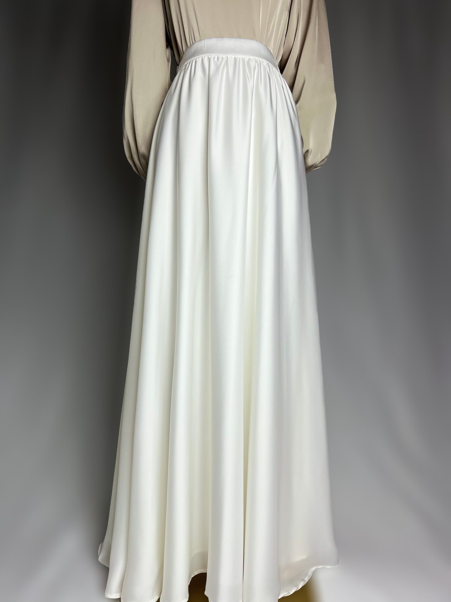 White Satin Maxi Skirt