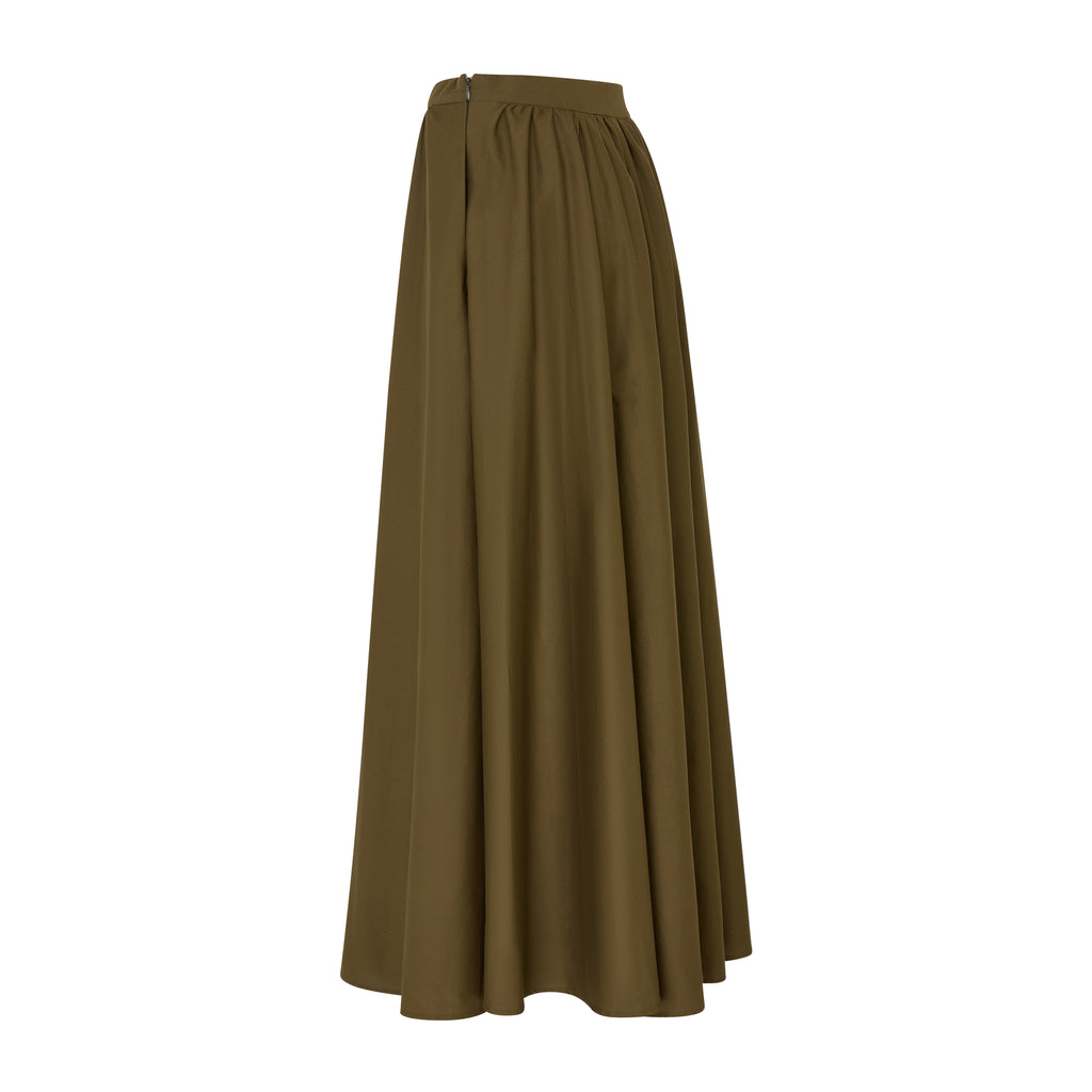 Khaki | Twill Cotton Maxi