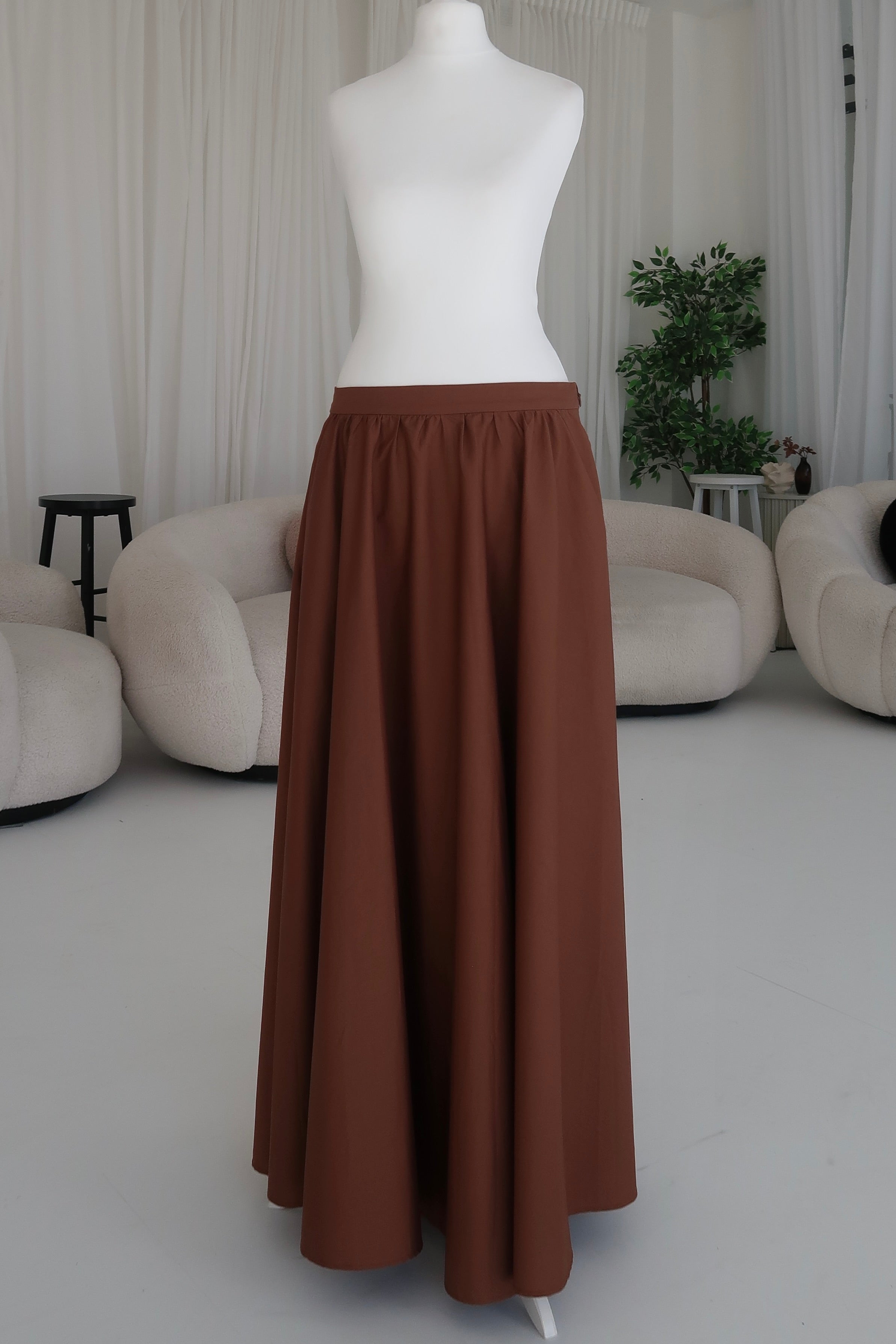 Brown Cotton Skirt