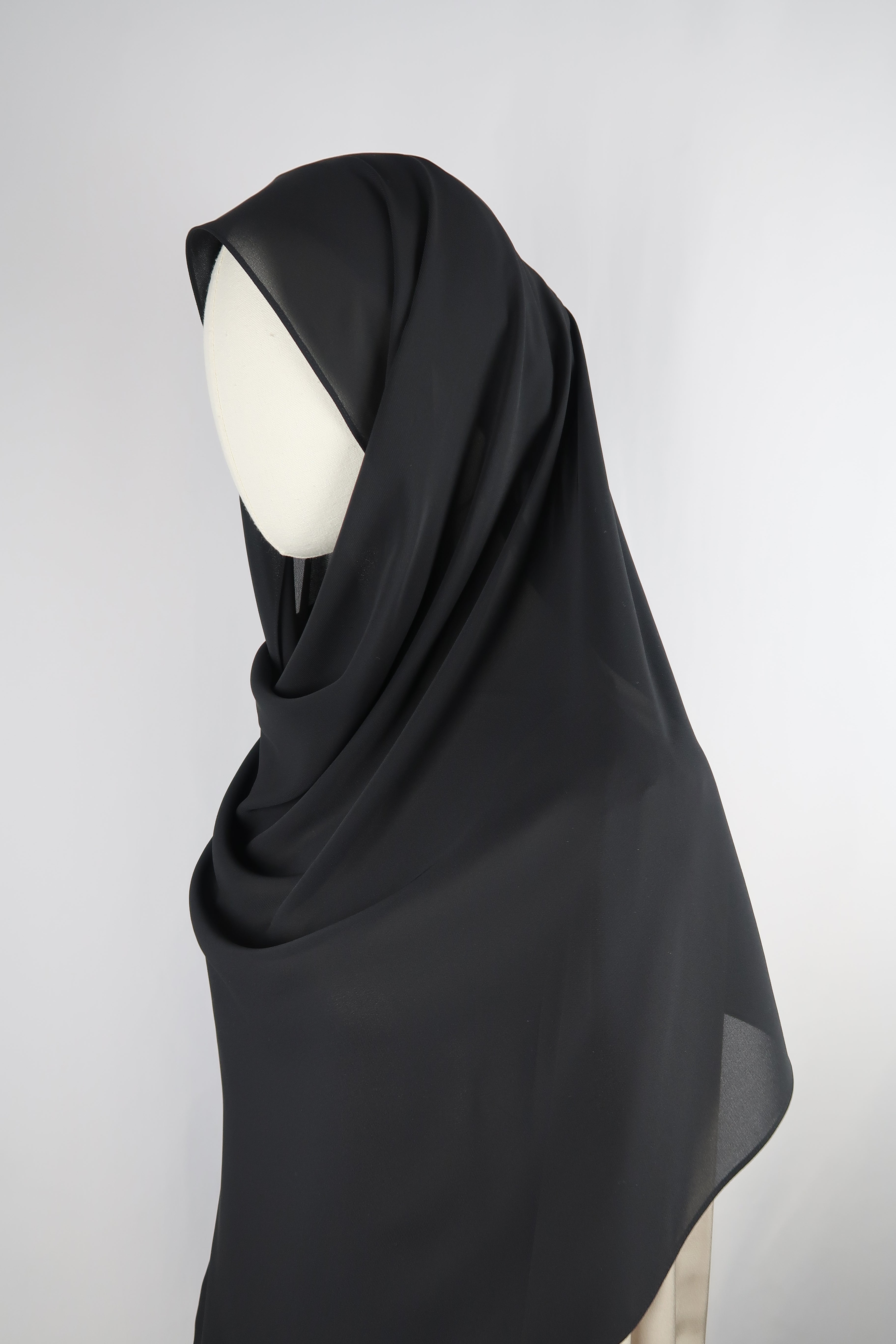 Black Instant Chiffon Hijab
