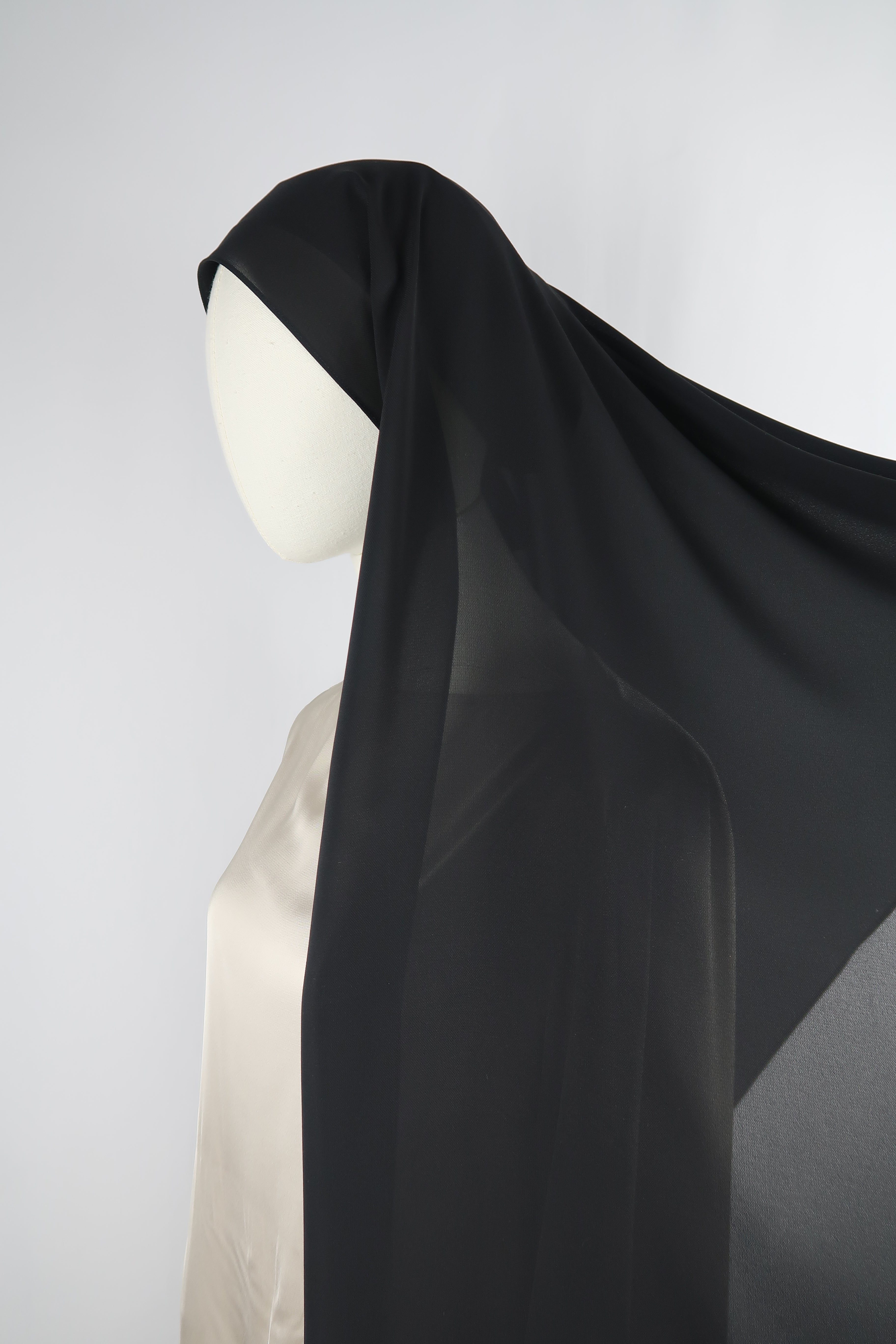 Black Instant Chiffon Hijab