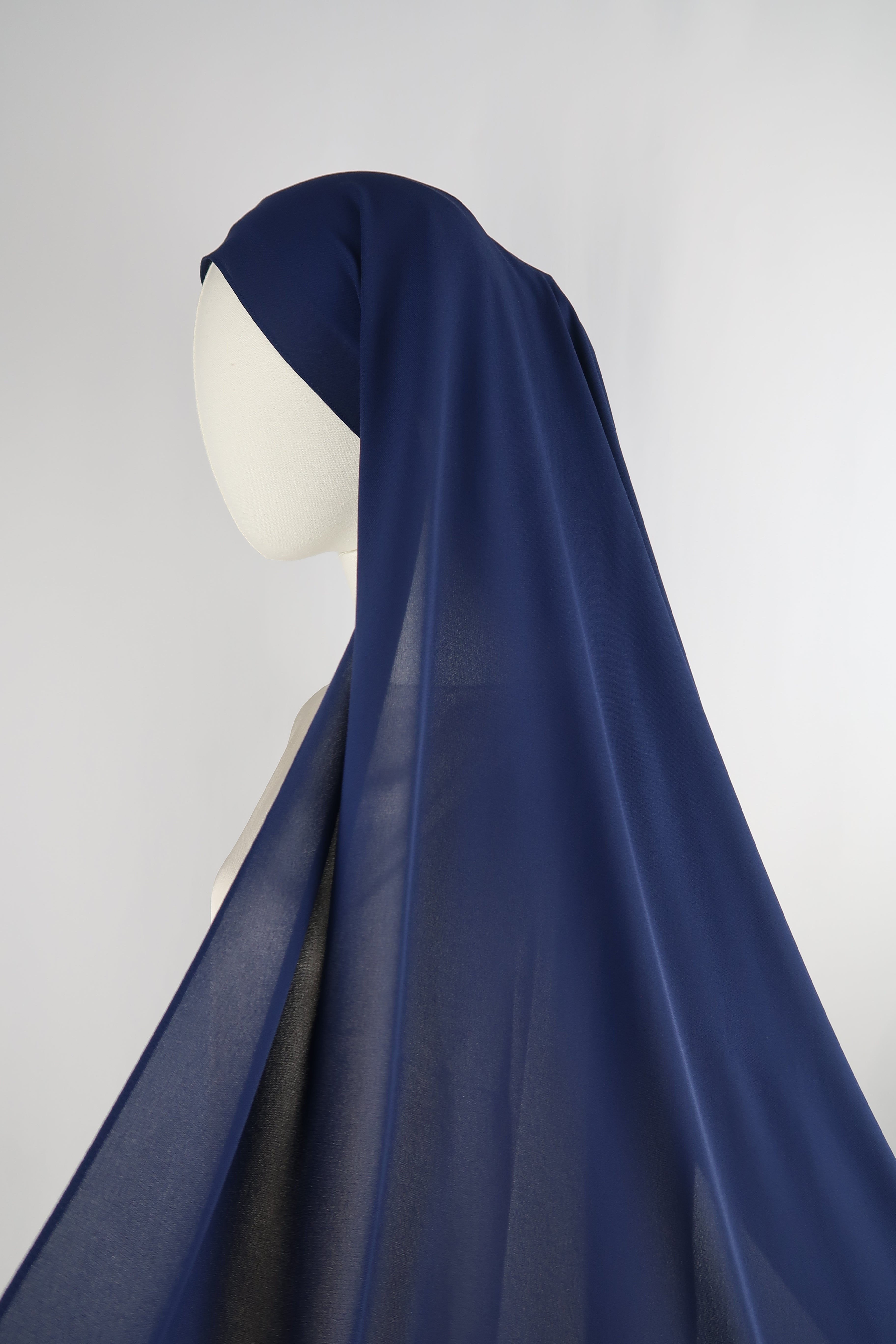 Navy Instant Chiffon Hijab