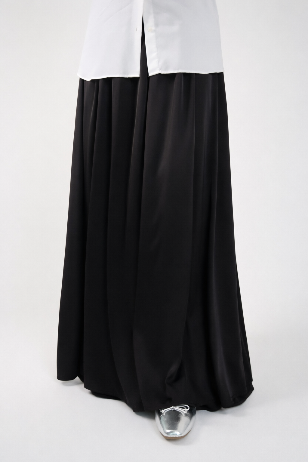 Black Satin Maxi Skirt