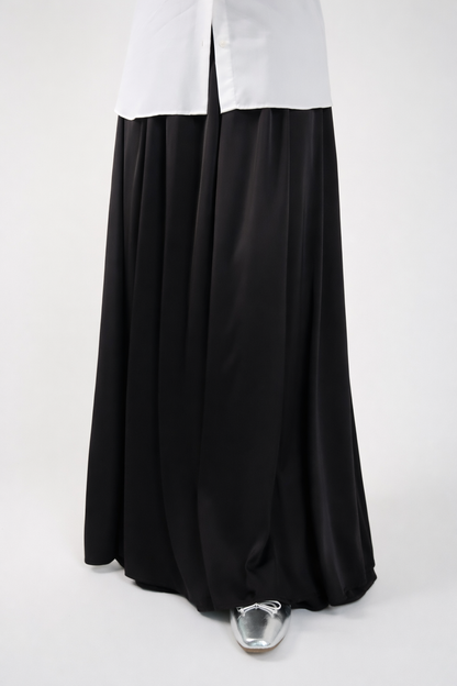 Black Satin Maxi Skirt