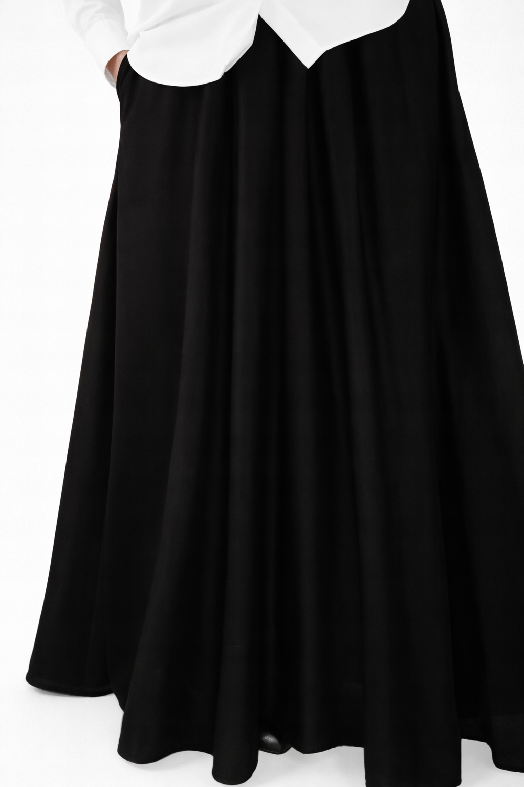 Black Linen Maxi Skirt