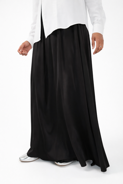 Black Satin Maxi Skirt