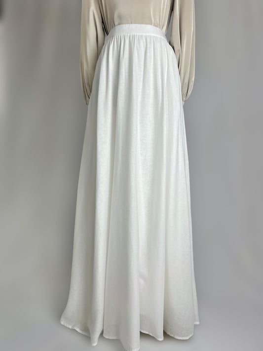 White Linen Maxi Skirt