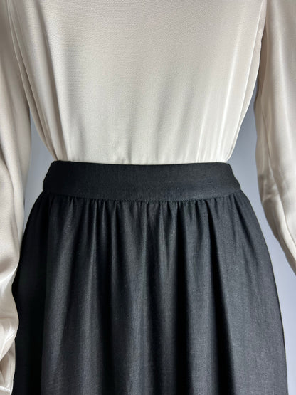Black Linen Maxi Skirt