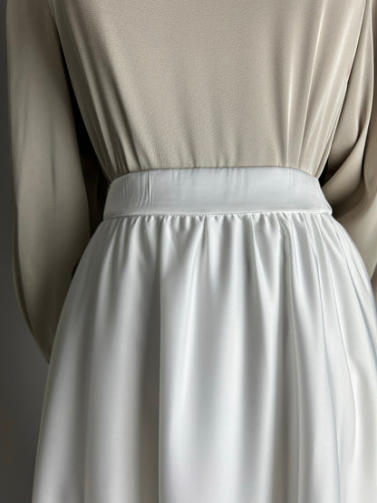 White Satin Maxi Skirt