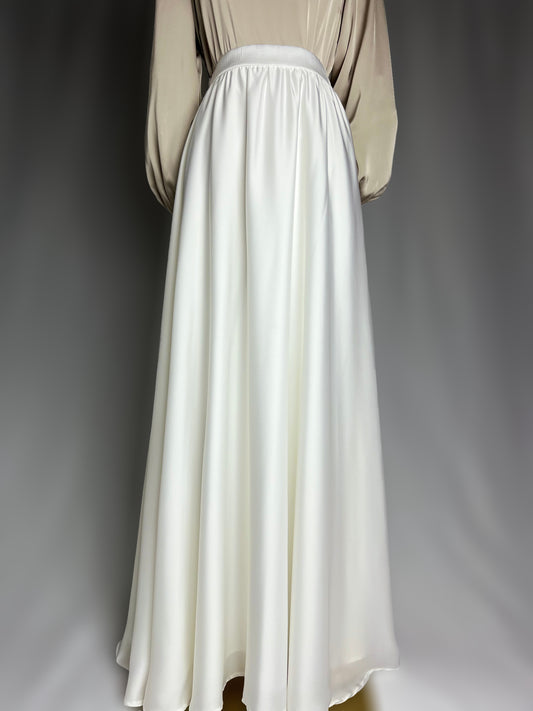 White Satin Maxi Skirt