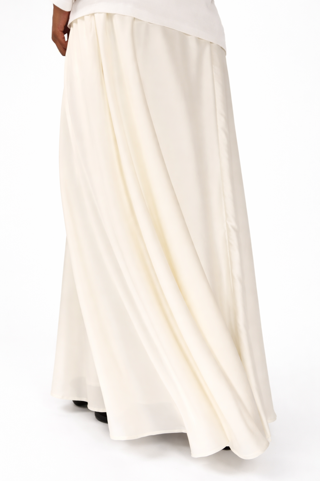 Ivory Satin Maxi Skirt