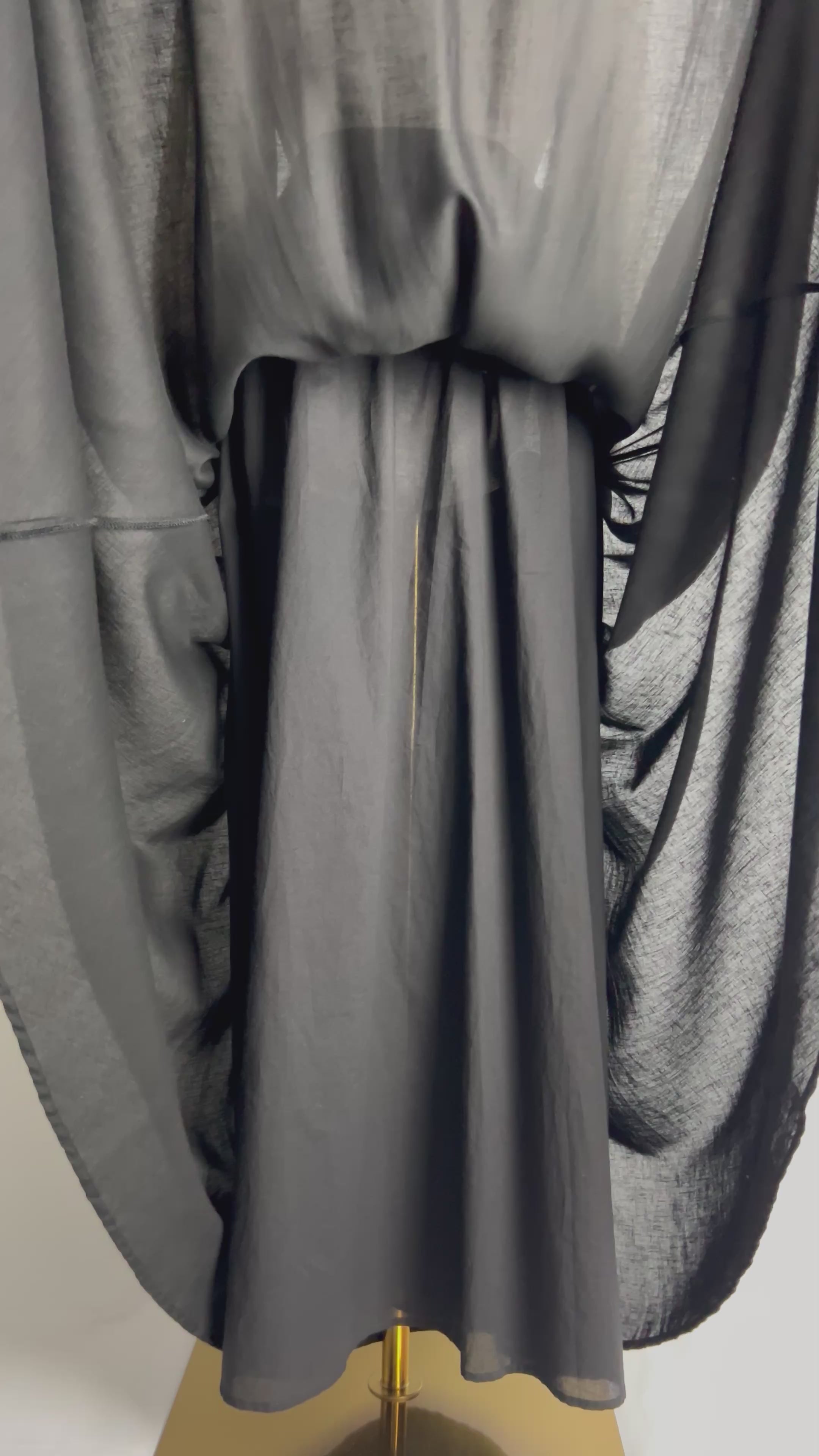 Black Linen Maxi Skirt