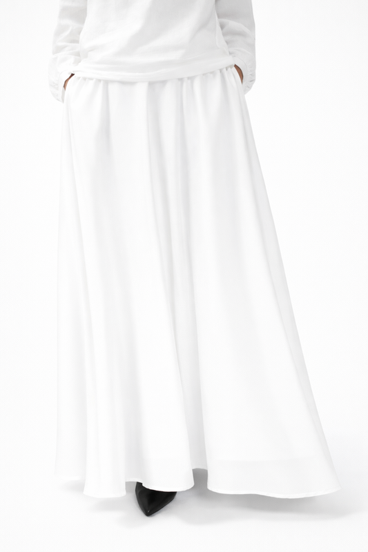 White Satin Maxi Skirt