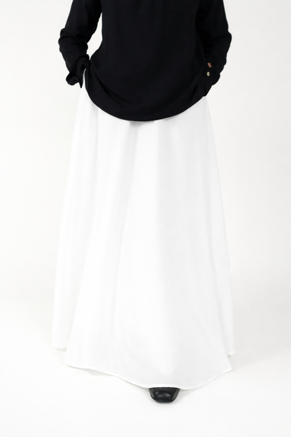 White Linen Maxi Skirt