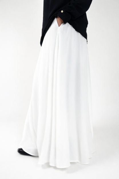 White Linen Maxi Skirt